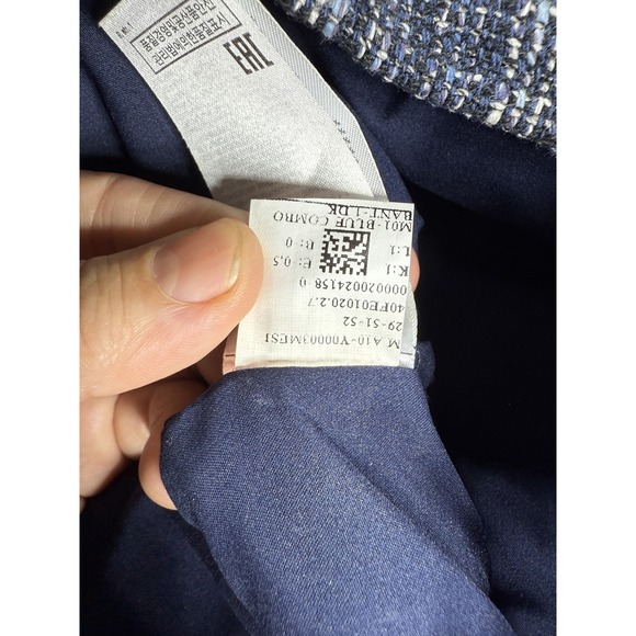 Banana Republic Skirt Womens Size 10 Blue Tweed Frayed Hem Pockets Modern Chic - Picture 14 of 15